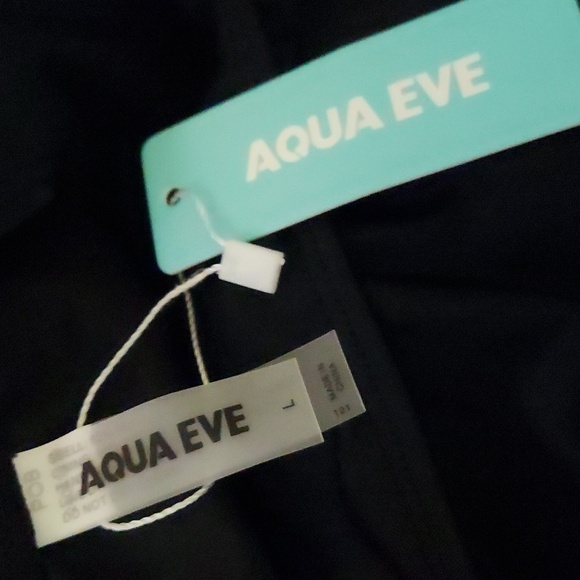 AQUA EVE Elegant Black Ruffle Sleeve Swimdress - Picture 7 of 7